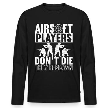 Airsoft Gun Airsoft Hobby - Men's Premium Organic Long Sleeve Shirt - black - Front - Nico (187cm)