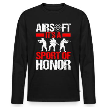 Airsoft Gun Airsoft Hobby - Men's Premium Organic Long Sleeve Shirt - black - Front - Nico (187cm)