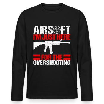 Airsoft Gun Airsoft Hobby - Men's Premium Organic Long Sleeve Shirt - black - Front - Nico (187cm)