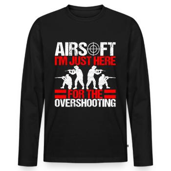 Airsoft Gun Airsoft Hobby - Men's Premium Organic Long Sleeve Shirt - black - Front - Nico (187cm)