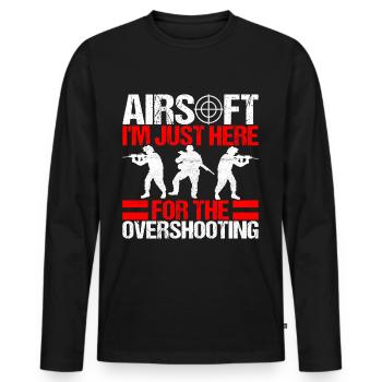 Airsoft Gun Airsoft Hobby - Men's Premium Organic Long Sleeve Shirt - black - Front - Nico (187cm)