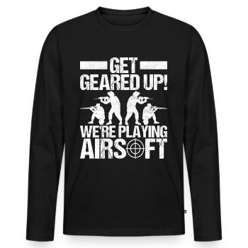 Airsoft Gun Airsoft Hobby - Men's Premium Organic Long Sleeve Shirt - black - Front - Nico (187cm)