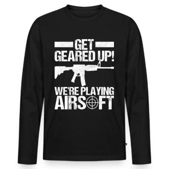 Airsoft Gun Airsoft Hobby - Men's Premium Organic Long Sleeve Shirt - black - Front - Nico (187cm)