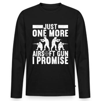 Airsoft Gun Airsoft Hobby - Men's Premium Organic Long Sleeve Shirt - black - Front - Nico (187cm)