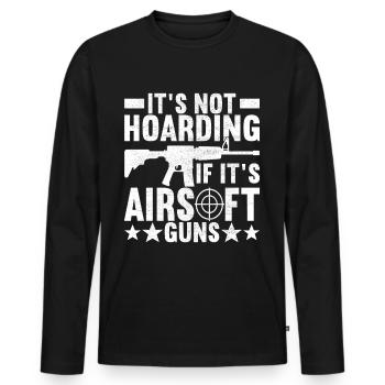 Airsoft Gun Airsoft Hobby - Men's Premium Organic Long Sleeve Shirt - black - Front - Nico (187cm)