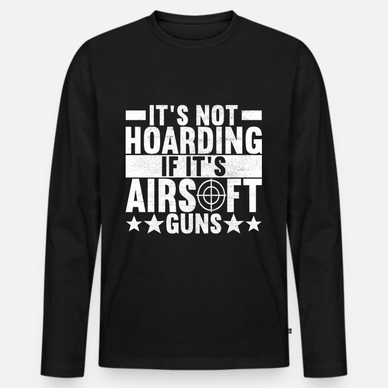 Airsoft Waffe Airsoft Hobby - Männer Premium Bio Langarmshirt - Schwarz