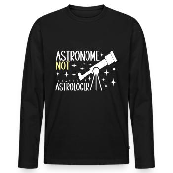 Astronomie astronome - T-shirt manches longues Premium bio Homme - noir - Devant - Nico (187cm)