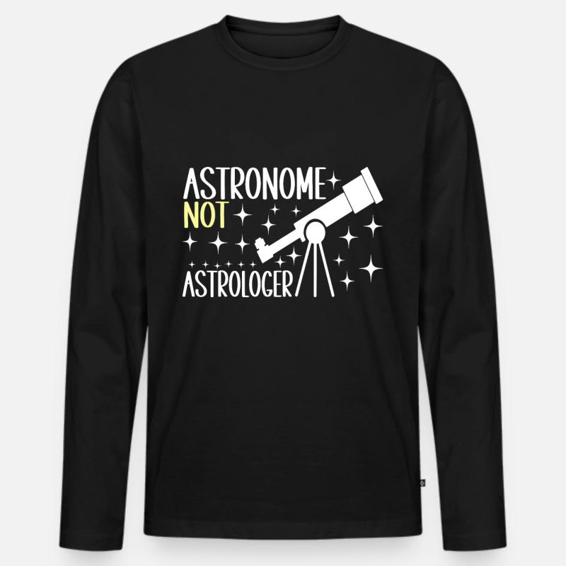 Astronom Astronomie - Männer Premium Bio Langarmshirt - Schwarz