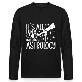 Astronomie astronome - T-shirt manches longues Premium bio Homme - noir - Devant - Nico (187cm)