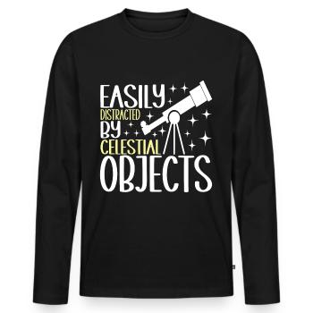 Astronomie astronome - T-shirt manches longues Premium bio Homme - noir - Devant - Nico (187cm)