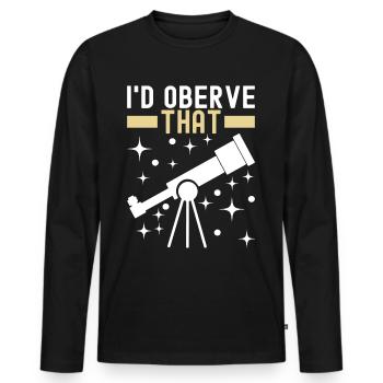 Astronomie astronome - T-shirt manches longues Premium bio Homme - noir - Devant - Nico (187cm)