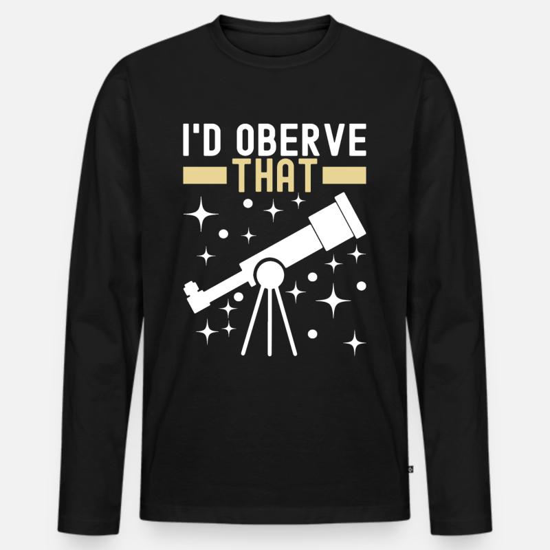 Astronom Astronomie - Männer Premium Bio Langarmshirt - Schwarz