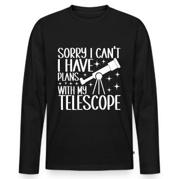 Astronomie astronome - T-shirt manches longues Premium bio Homme - noir - Devant - Nico (187cm)