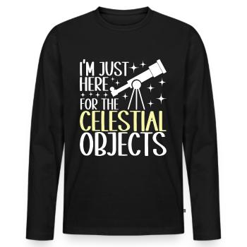 Astronomie astronome - T-shirt manches longues Premium bio Homme - noir - Devant - Nico (187cm)