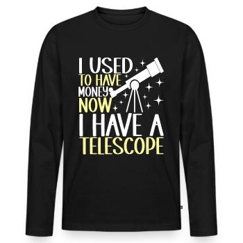 Astronomie astronome - T-shirt manches longues Premium bio Homme - noir - Devant - Nico (187cm)