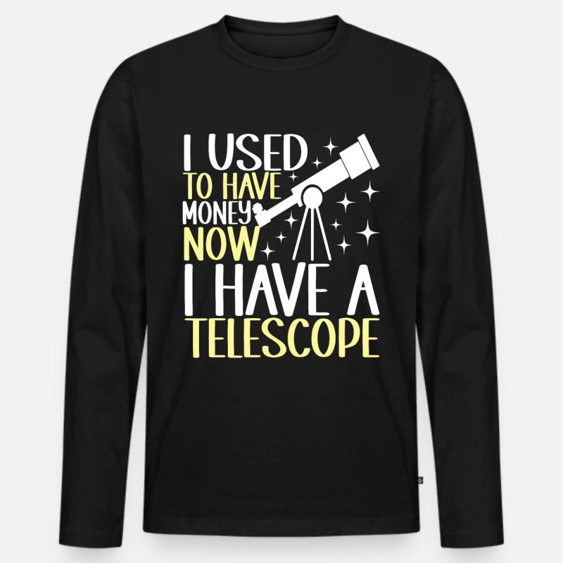Astronom Astronomie - Männer Premium Bio Langarmshirt - Schwarz