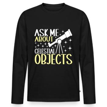 Astronomie astronome - T-shirt manches longues Premium bio Homme - noir - Devant - Nico (187cm)