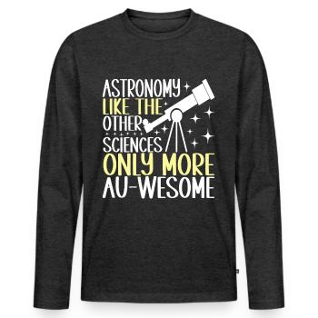 Astronom Astronomie - Männer Premium Bio Langarmshirt - Anthrazit meliert - Vorne - Nico (187cm)