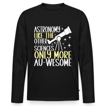 Astronomie astronome - T-shirt manches longues Premium bio Homme - noir - Devant - Nico (187cm)