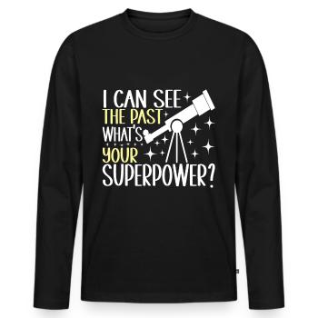 Astronomie astronome - T-shirt manches longues Premium bio Homme - noir - Devant - Nico (187cm)
