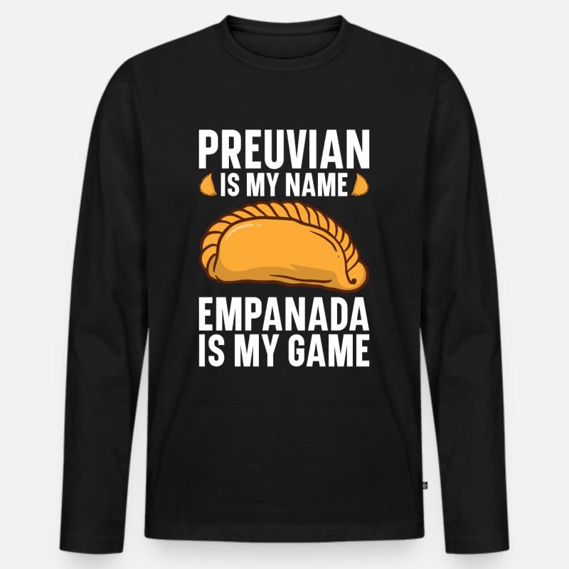 Empanada Spanische Teigtasche Mexikanisch - Männer Premium Bio Langarmshirt - Schwarz