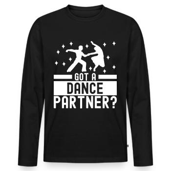 Ballsaal Tanz Ballsaaltänzer Gesellschaftstänzer - Männer Premium Bio Langarmshirt - Schwarz - Vorne - Nico (187cm)