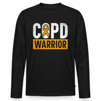 COPD Awareness Lung Disease COPD Krieger - Men's Premium Organic Long Sleeve Shirt - black - Front - Nico (187cm)
