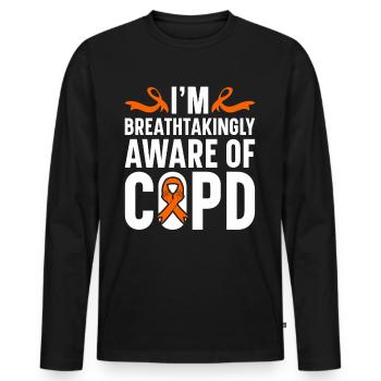 COPD Awareness Lung Disease COPD Krieger - Men's Premium Organic Long Sleeve Shirt - black - Front - Nico (187cm)