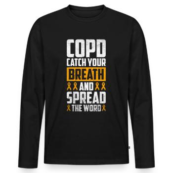 COPD Awareness Lung Disease COPD Krieger - Men's Premium Organic Long Sleeve Shirt - black - Front - Nico (187cm)