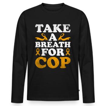 COPD Awareness Lung Disease COPD Krieger - Men's Premium Organic Long Sleeve Shirt - black - Front - Nico (187cm)