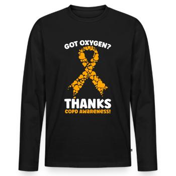 COPD Awareness Lung Disease COPD Krieger - Men's Premium Organic Long Sleeve Shirt - black - Front - Nico (187cm)