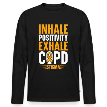 COPD Awareness Lung Disease COPD Krieger - Men's Premium Organic Long Sleeve Shirt - black - Front - Nico (187cm)