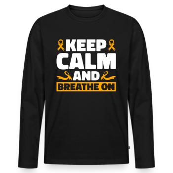 COPD Awareness Lung Disease COPD Krieger - Men's Premium Organic Long Sleeve Shirt - black - Front - Nico (187cm)