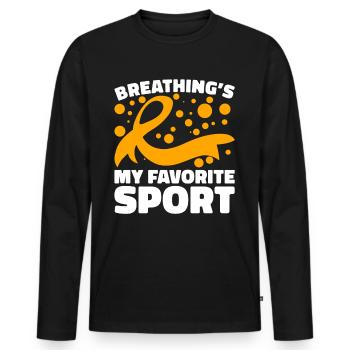 COPD Awareness Lung Disease COPD Krieger - Men's Premium Organic Long Sleeve Shirt - black - Front - Nico (187cm)
