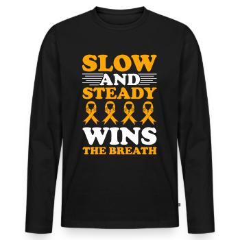 COPD Awareness Lung Disease COPD Krieger - Men's Premium Organic Long Sleeve Shirt - black - Front - Nico (187cm)