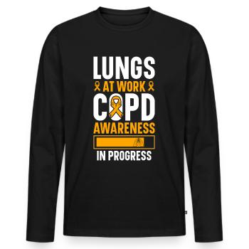 COPD Awareness Lung Disease COPD Krieger - Men's Premium Organic Long Sleeve Shirt - black - Front - Nico (187cm)