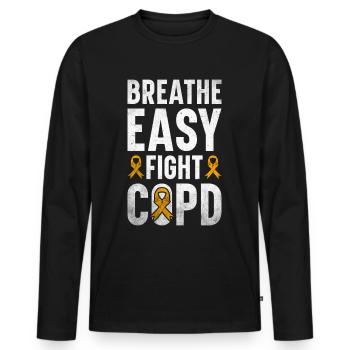 COPD Awareness Lung Disease COPD Krieger - Men's Premium Organic Long Sleeve Shirt - black - Front - Nico (187cm)