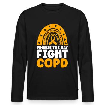 COPD Awareness Lung Disease COPD Krieger - Men's Premium Organic Long Sleeve Shirt - black - Front - Nico (187cm)
