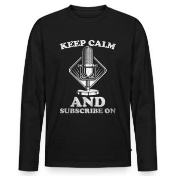 Podcast Host Podcaster Podcasting Podcast Listener - Men's Premium Organic Long Sleeve Shirt - black - Front - Nico (187cm)