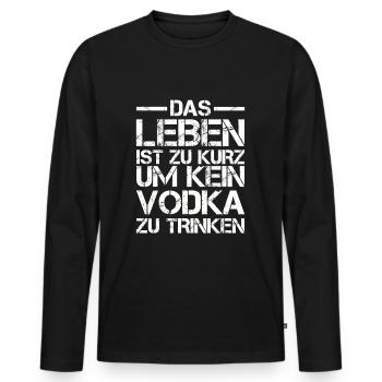 Vodka - T-shirt manches longues Premium bio Homme - noir - Devant - Nico (187cm)