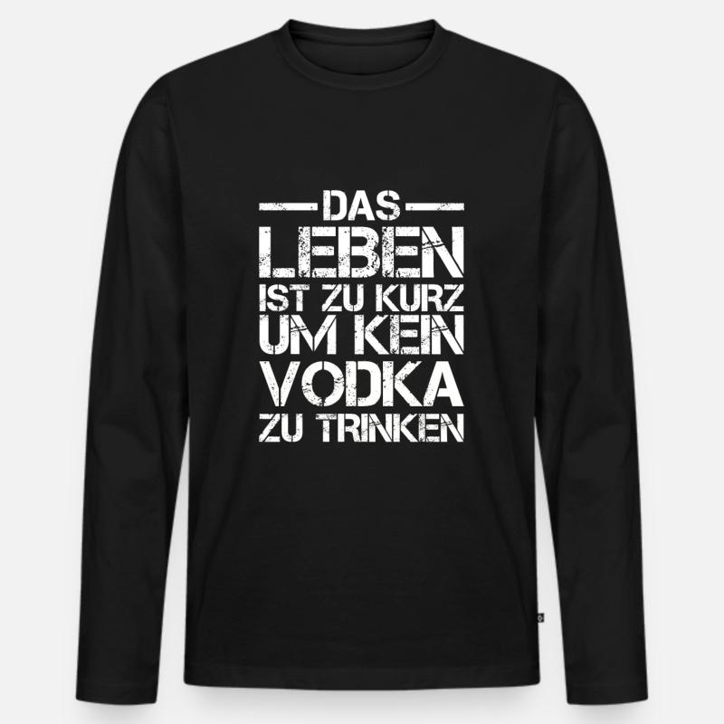Vodka - Männer Premium Bio Langarmshirt - Schwarz