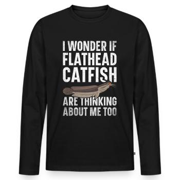 Catfish Angler Catfish Catfishing Catfish Fishing - Men's Premium Organic Long Sleeve Shirt - black - Front - Nico (187cm)