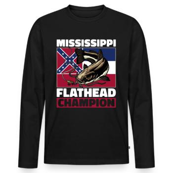 Catfish Angler Catfish Catfishing Catfish Fishing - Men's Premium Organic Long Sleeve Shirt - black - Front - Nico (187cm)