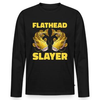 Catfish Angler Catfish Catfishing Catfish Fishing - Men's Premium Organic Long Sleeve Shirt - black - Front - Nico (187cm)