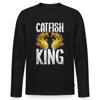 Catfish Angler Catfish Catfishing Catfish Fishing - Men's Premium Organic Long Sleeve Shirt - black - Front - Nico (187cm)