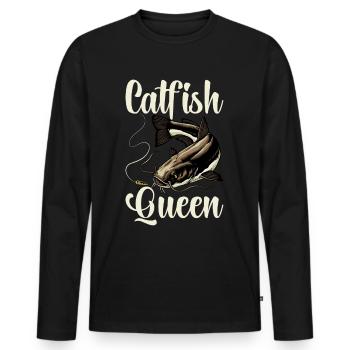 Catfish Angler Catfish Catfishing Catfish Fishing - Men's Premium Organic Long Sleeve Shirt - black - Front - Nico (187cm)