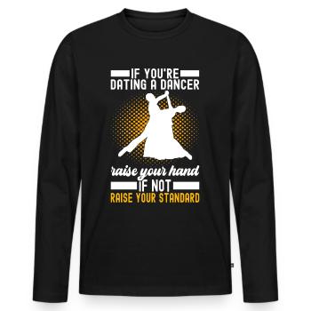 Ballsaal Tanz Ballsaaltänzer Gesellschaftstänzer - Männer Premium Bio Langarmshirt - Schwarz - Vorne - Nico (187cm)
