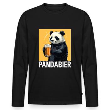Panda Bear Panda Bière Panda Bière Panda 5 - T-shirt manches longues Premium bio Homme - noir - Devant - Nico (187cm)