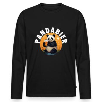 Panda Ours Panda Bière Panda Bière Panda Meme Humour - T-shirt manches longues Premium bio Homme - noir - Devant - Nico (187cm)