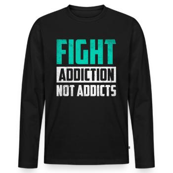 Sensibilisation à la prévention de la toxicomanie Toxicomanie - T-shirt manches longues Premium bio Homme - noir - Devant - Nico (187cm)